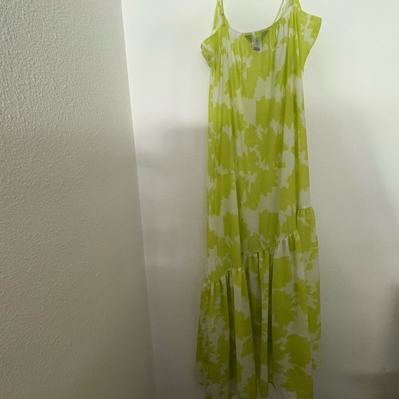 A/X Armani Exchange High Low Dress in Lime and White eco viscose rare size 6 - Picture 5 of 9
